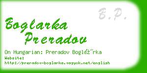 boglarka preradov business card